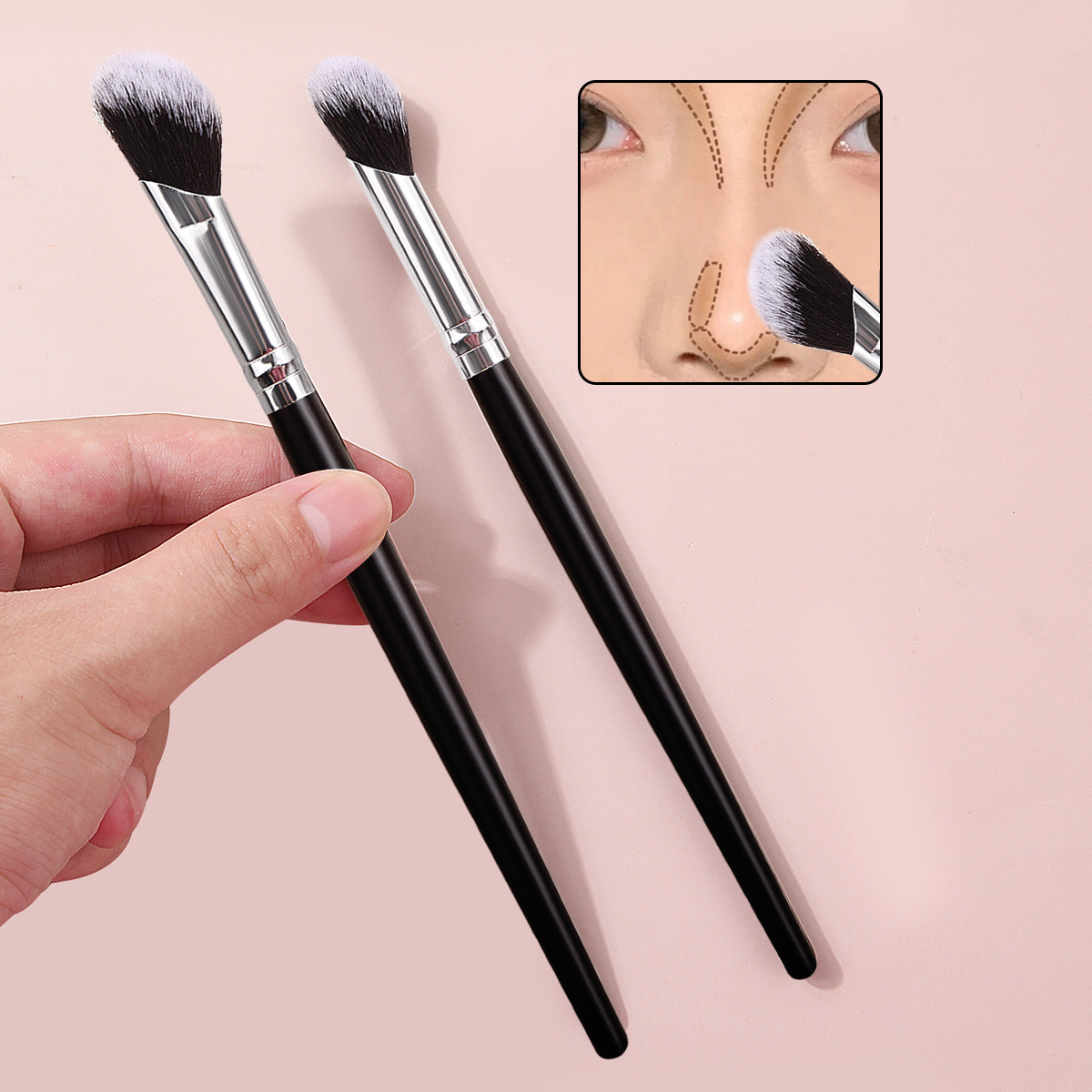 In-stock 3D nose shadow brush, finger pad blending brush, portable soft bristles that don't prick the face, beginner's makeup brush for facial modification details Picture