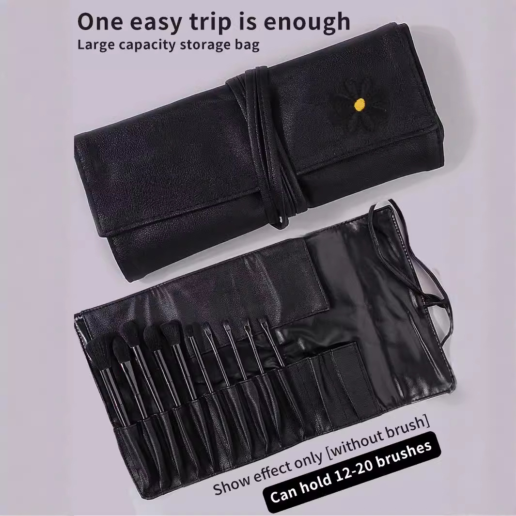 Wholesale of new 12-hole makeup brush bags, nail brush storage bags, beauty tools, PU bags, storage bags and dust-proof bags Specification drawing
