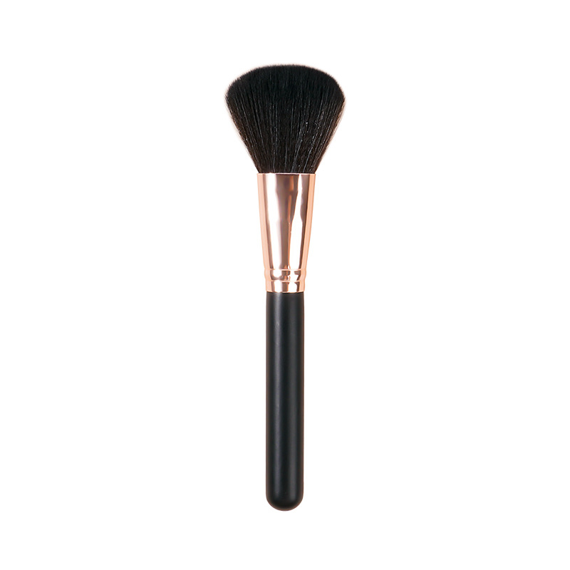 Single-stem portable makeup brush with black handle, facial setting, honey powder, large brush head, no powder, shadow blending brush Item Picture