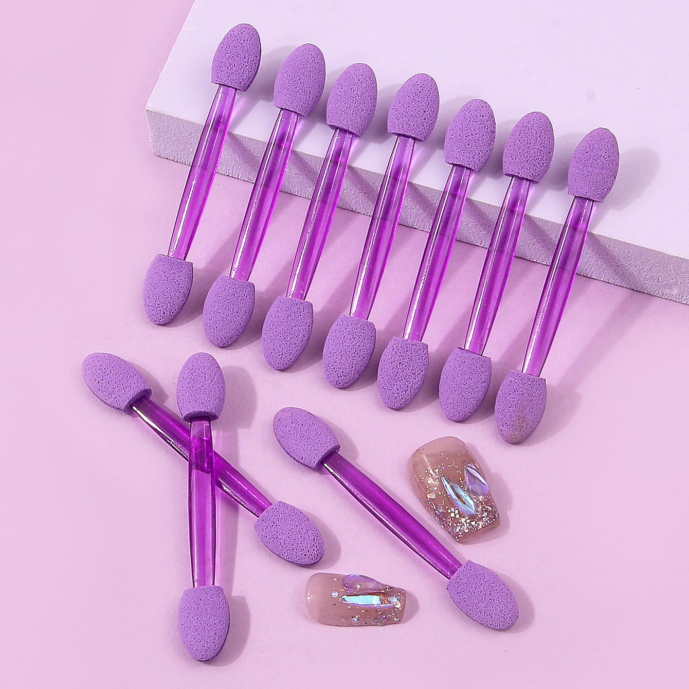 25 double-headed eyeshadow sticks, latex sponge eyeshadow brushes, nail powder smuders and disposable makeup tools in stock Specification drawing