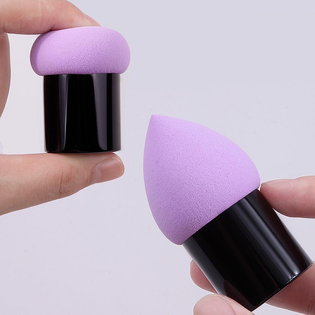 New high-end bullet-shaped multi-color teardrop-shaped mushroom head natural sponge powder puff makeup tool mushroom cushion details Picture