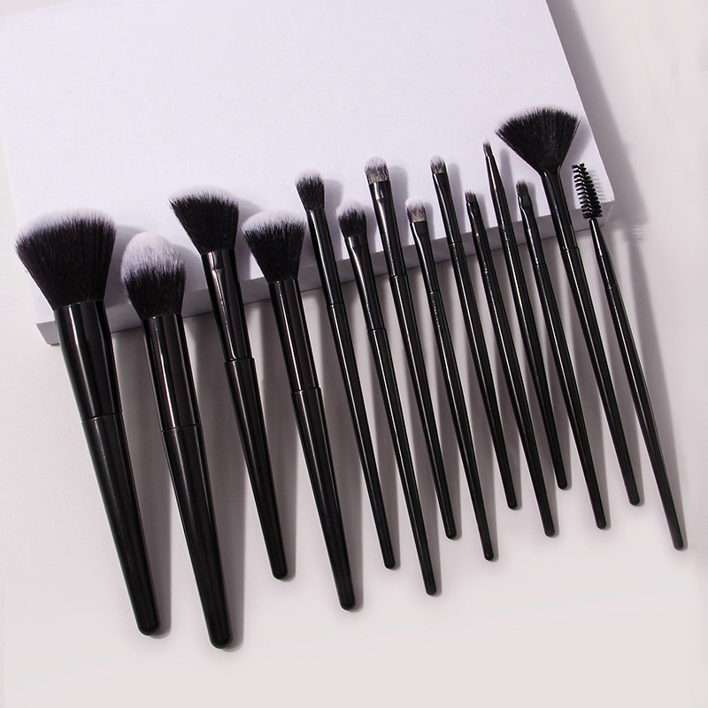 Wholesale of high-quality 14-piece soft-bristled facial makeup brushes in stock. Professional facial makeup tools and brushes Specification drawing