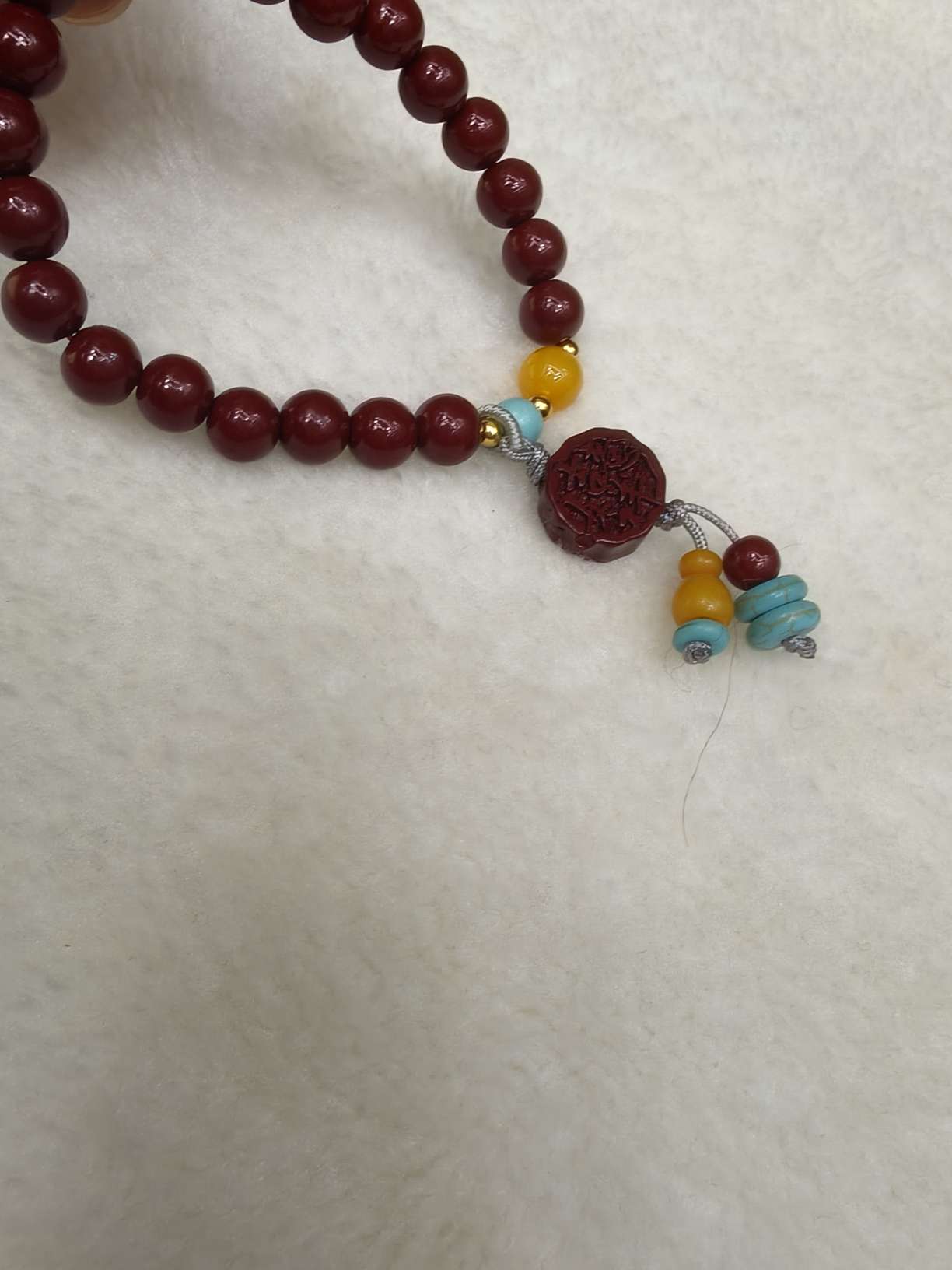 New Chinese-style cinnabar bracelet, round pendant, retro and simple, purple gold sand bracelet, niche accessory for women Application Scenario