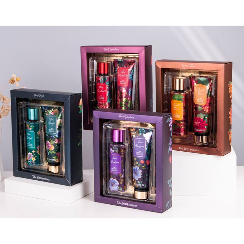 Set of perfume water + 250ml Body spray+236ml body Lotion SUNSET FLOWER Specification image