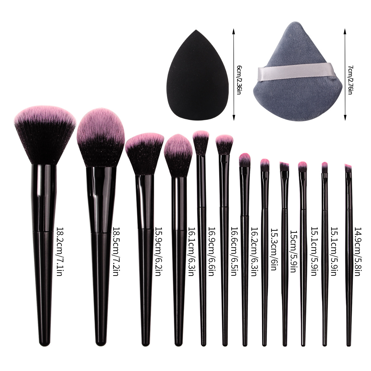 12-piece soft-bristled makeup brush set for beginners, portable blush brush, contouring foundation brush, and comes with a sponge egg triangular powder puff Application Scenario
