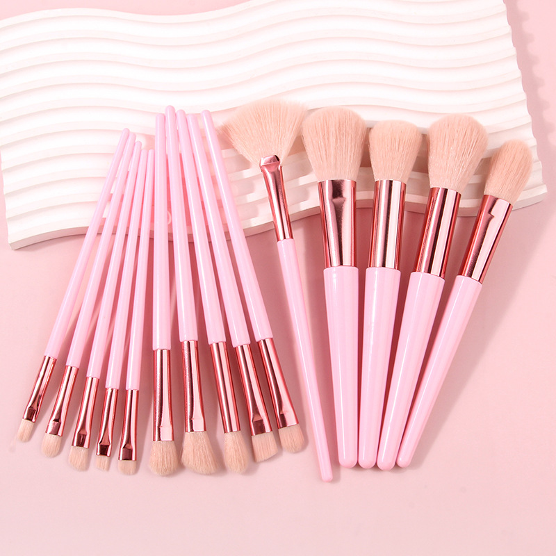 Pink soft-bristled 15 makeup brushes, a complete set of portable loose powder eyeshadow brushes, beauty tools in stock Specification drawing