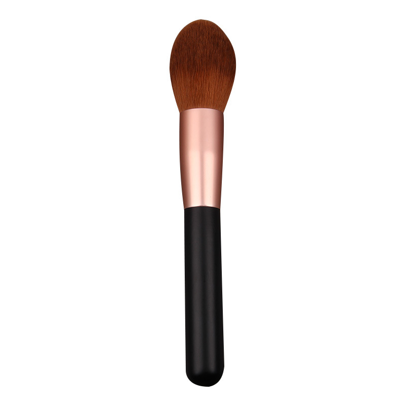 Single flame high-gloss brush, wooden handle soft bristle brightening brush, one facial smudging brush, beauty tools wholesale Item Picture