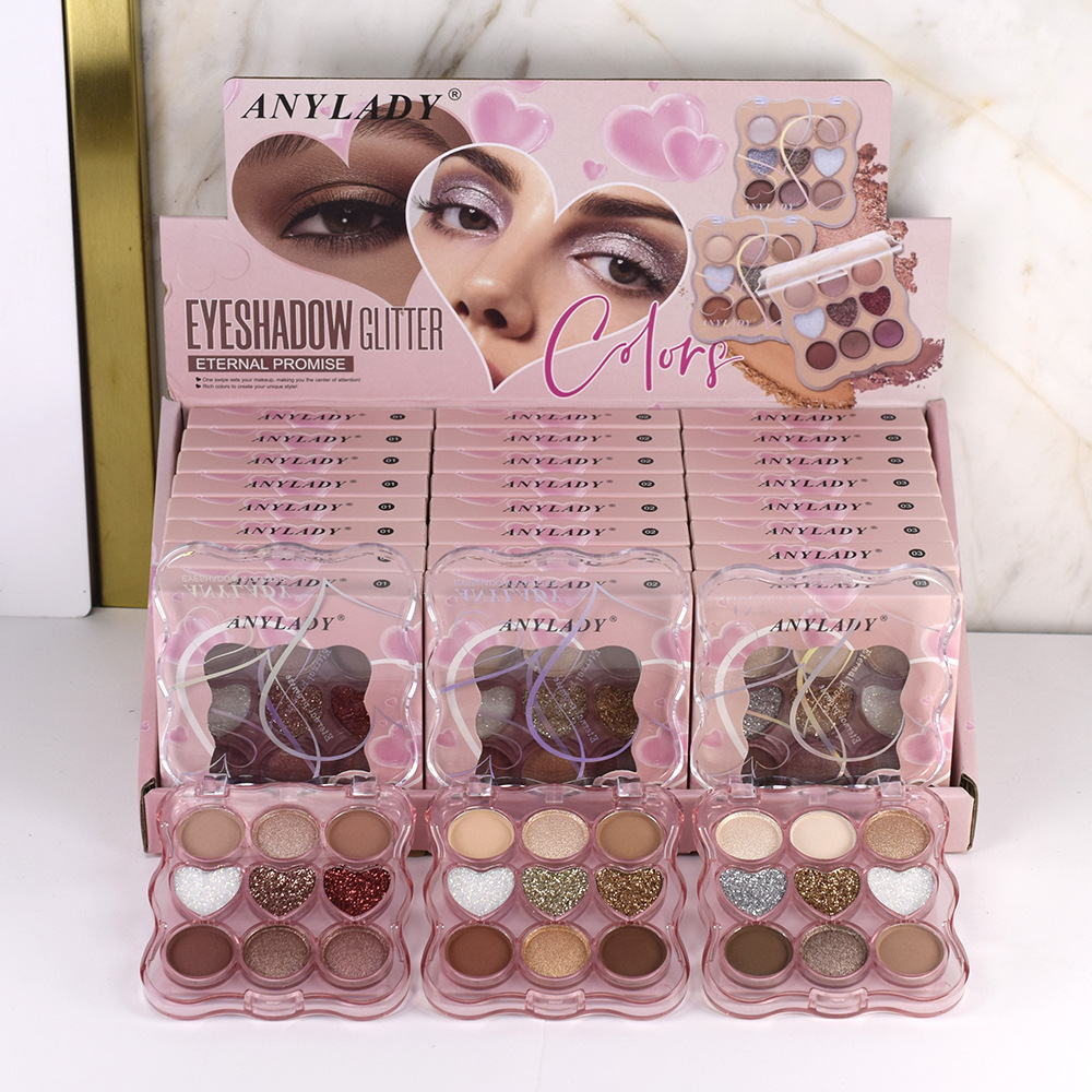 8326 New nine-color EYESHADOW with Golden onion powder for export to foreign trade [ANYLADY] Pearlescent matte Eyeshadow full figure