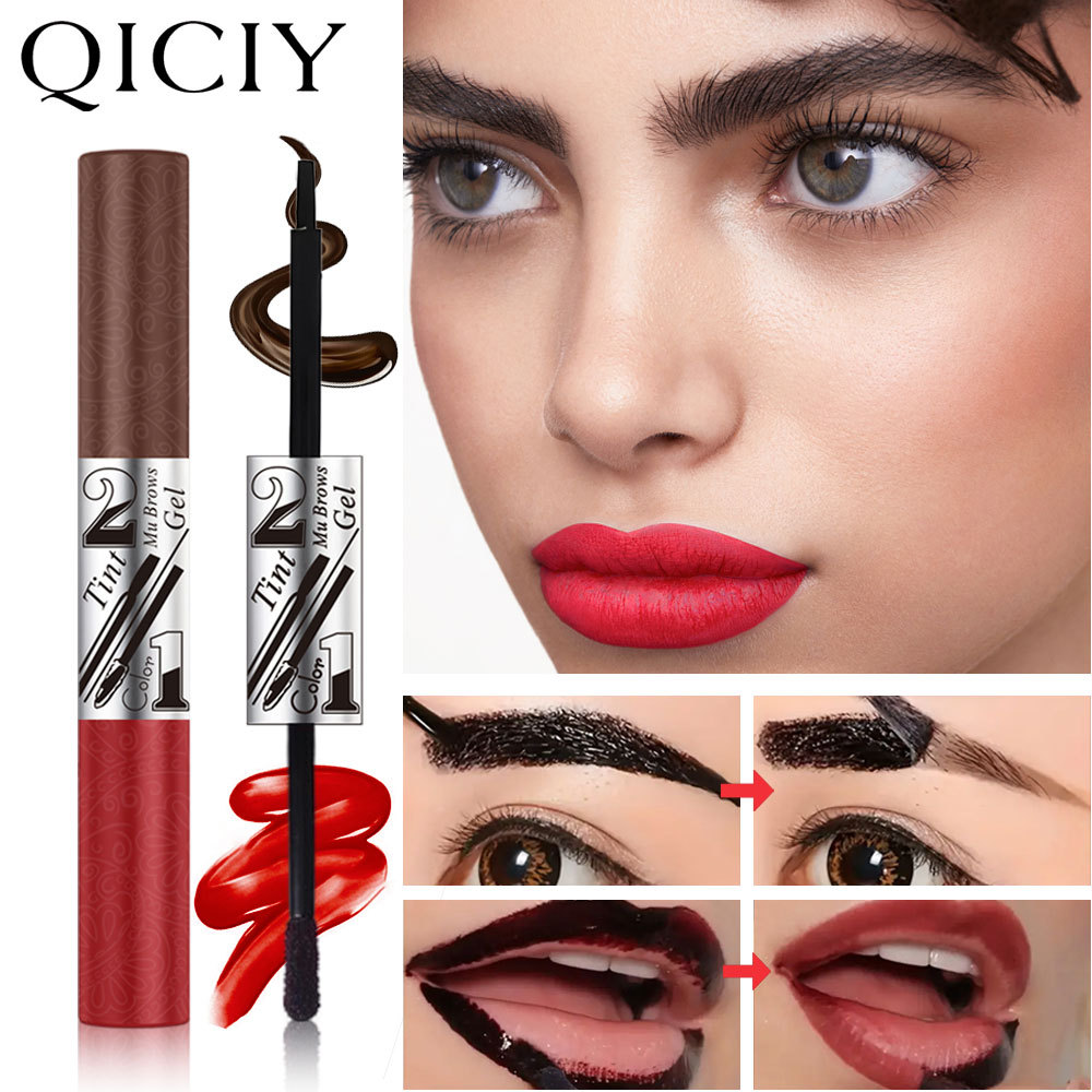 Cross-border exclusive QICIY+ Double-head peel-off eyebrow cream + peel-off lip gloss, long-lasting waterproof, no color fading, natural and three-dimensional Application Scenario