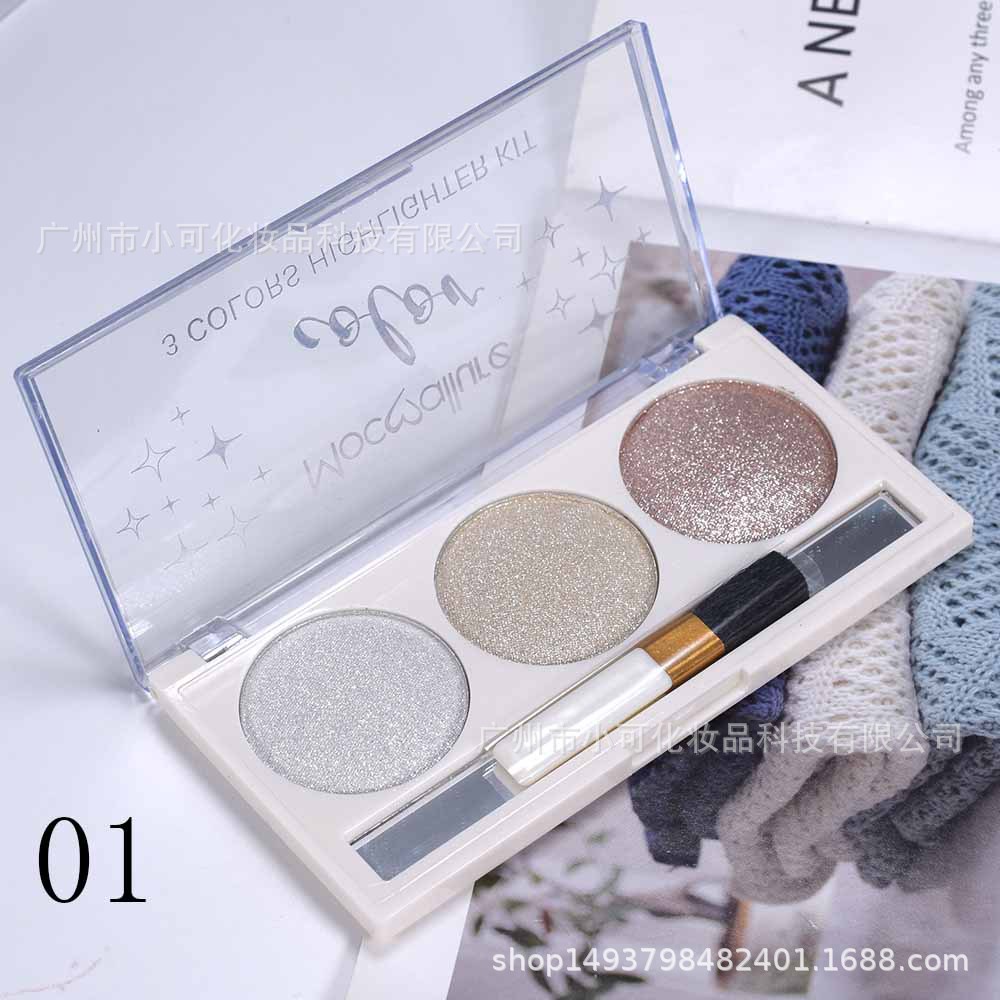 Export cross-border [MOCOALLURE] ES3636 Three-color high-gloss Powder, brightening powder, Contouring Highlight details Picture