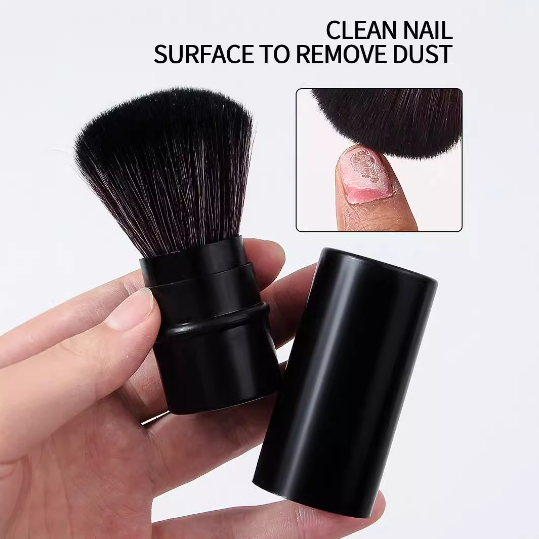 Multi-functional large-bristled loose brush, non-shedding, telescopic brush, setting brush, exquisite telescopic cover makeup brush in stock details Picture
