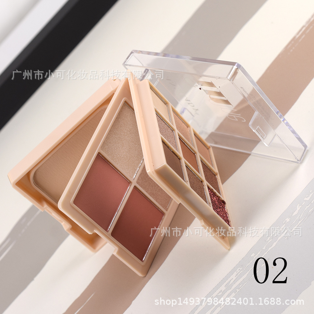 8338 Three-layer Makeup Palette with eyeshadow, blush, highlight and powder compacts for export and foreign trade [ANYLADY] New style Specification drawing