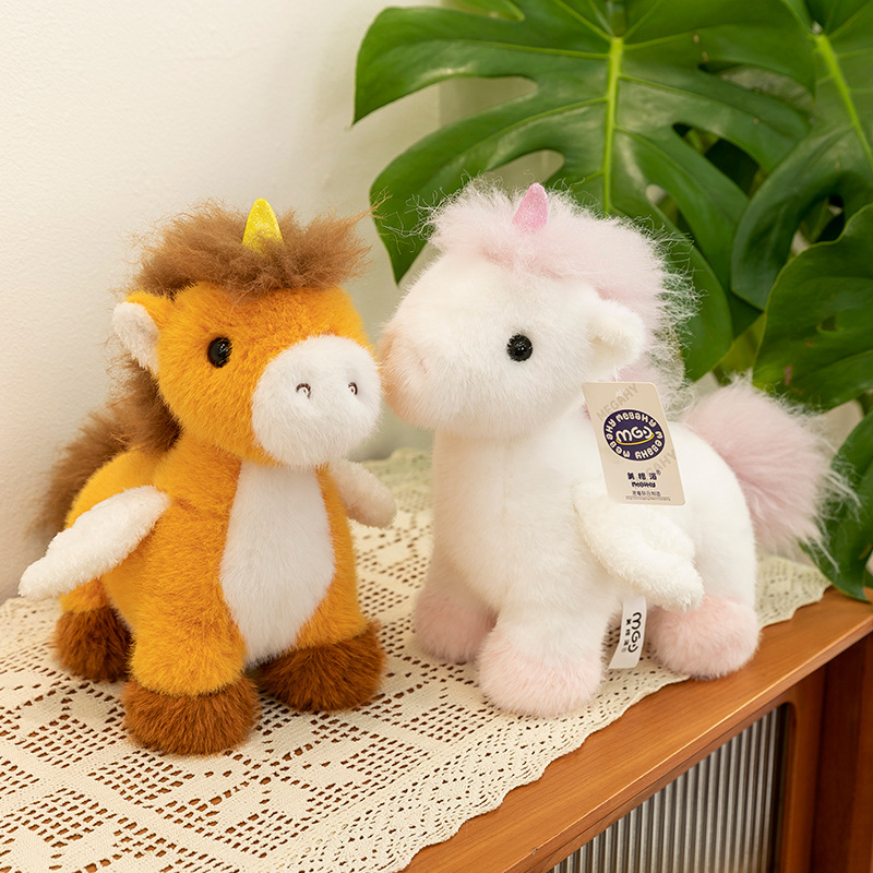 Cross-border simulation cute little horse doll, unicorn doll, plush toy, children's soothing doll, girl gift Specification drawing