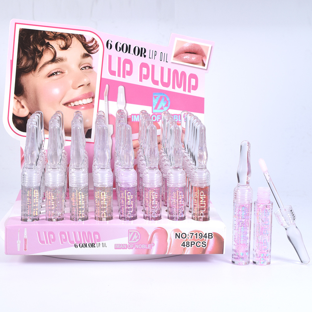 Cross-border export [IMAN OF NOBLE] 7194B Transparent Moisturizing lip Oil lip plump full figure