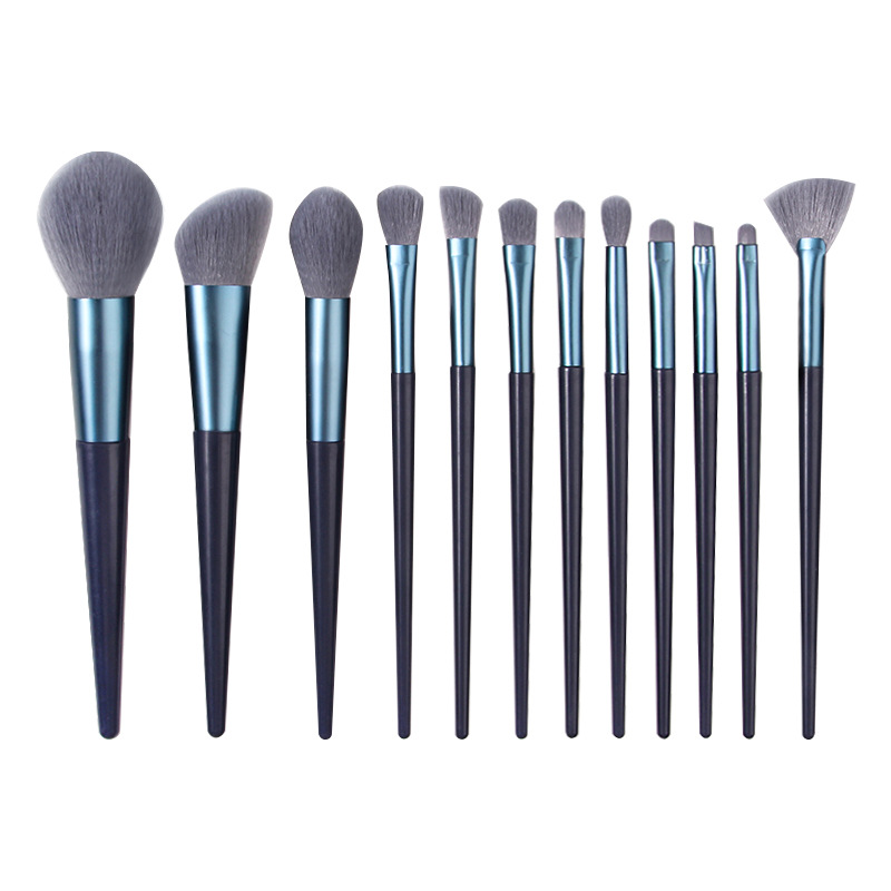 Portable 12-piece makeup brush set, soft bristle powder brush, eyeshadow fan-shaped brush, blush, beauty brush, makeup tools in stock Item Picture