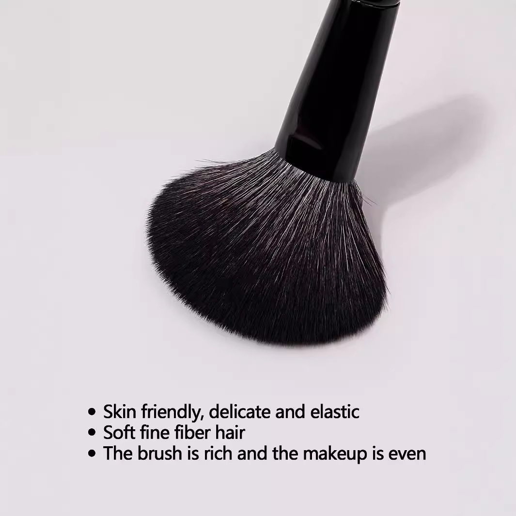 Single tongue-shaped blush refresh makeup brush, beauty tool, soft bristle portable setting brush, loose brush wholesale Specification drawing