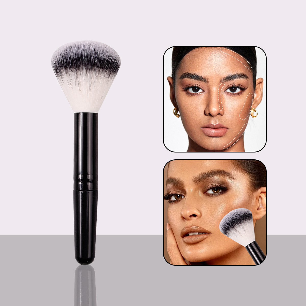 Wholesale of multi-functional makeup brushes, loose powder setting brushes, soft bristles that do not absorb makeup, portable brightening blush brushes, and honey brushes full figure