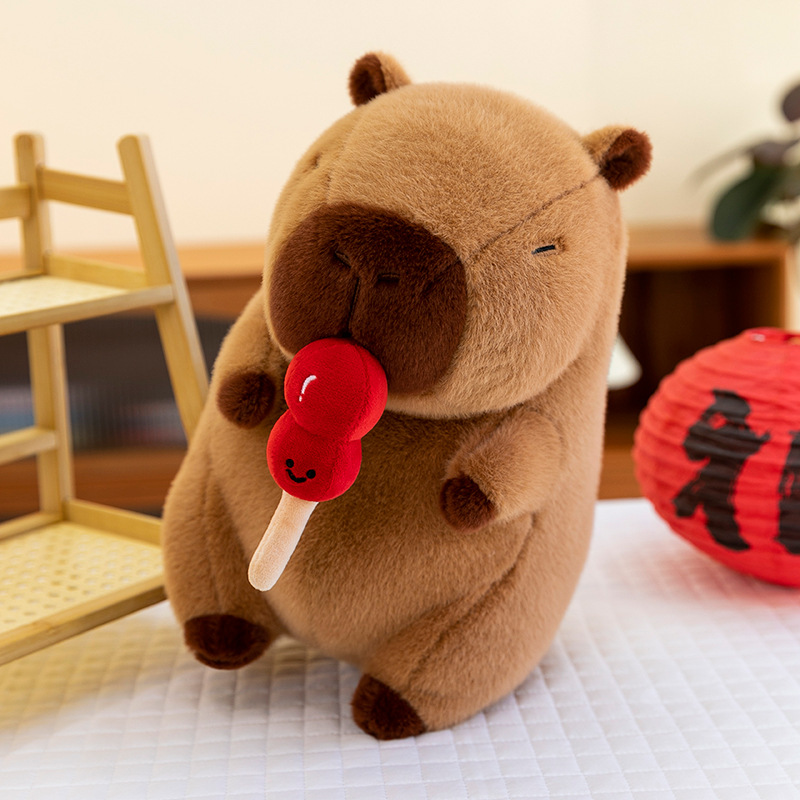 Popular online celebrity sugar-coated haws on a stick, capybara, plush toys, Kabipala dolls, festival gifts, cross-border export consignment Specification drawing