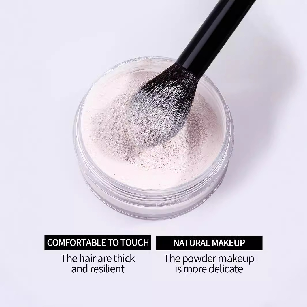 The new multi-functional Flame blush brush, facial brightening and highlighter brush, contouring brush, soft and non-irritating to the face, portable single brush Specification drawing