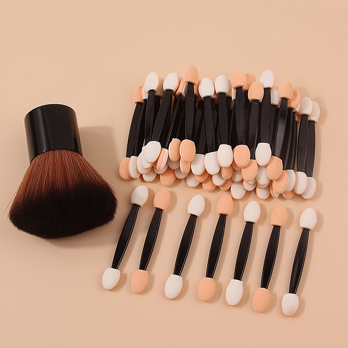 Mini double-headed sponge eyeshadow stick, mushroom head powder brush, black base dust brush, blush brush set, makeup brush full figure