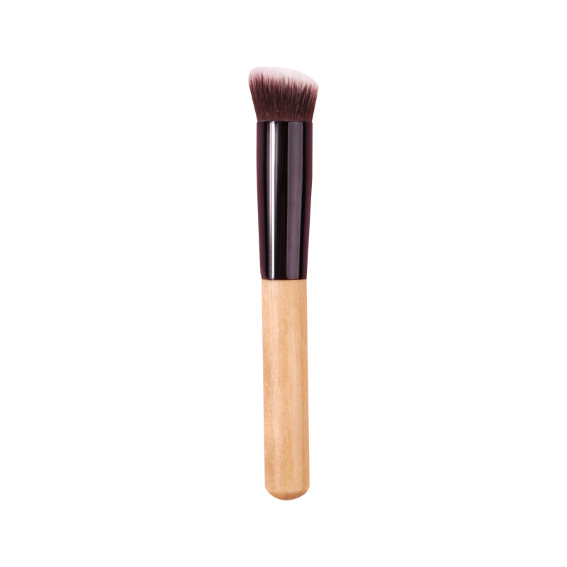 Single natural wood-colored thumb foundation concealer brush, contouring brush, soft bristles, shadow brush, portable facial makeup brush Item Picture