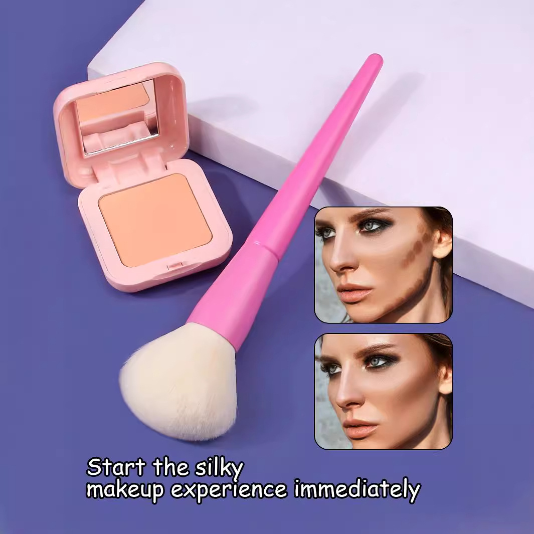 Single large-sized loose brush, soft and fluffy setting brush, honey brush, long-handled wooden makeup brush, makeup tools in stock details Picture