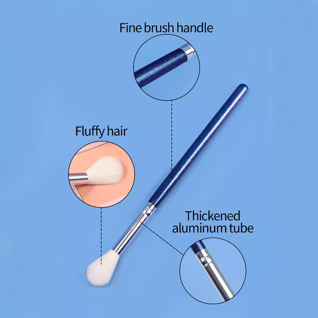 Non-shedding, dazzling starry sky high-gloss brush, white hair nose shadow brush, single facial contouring and brightening makeup brush Specification drawing
