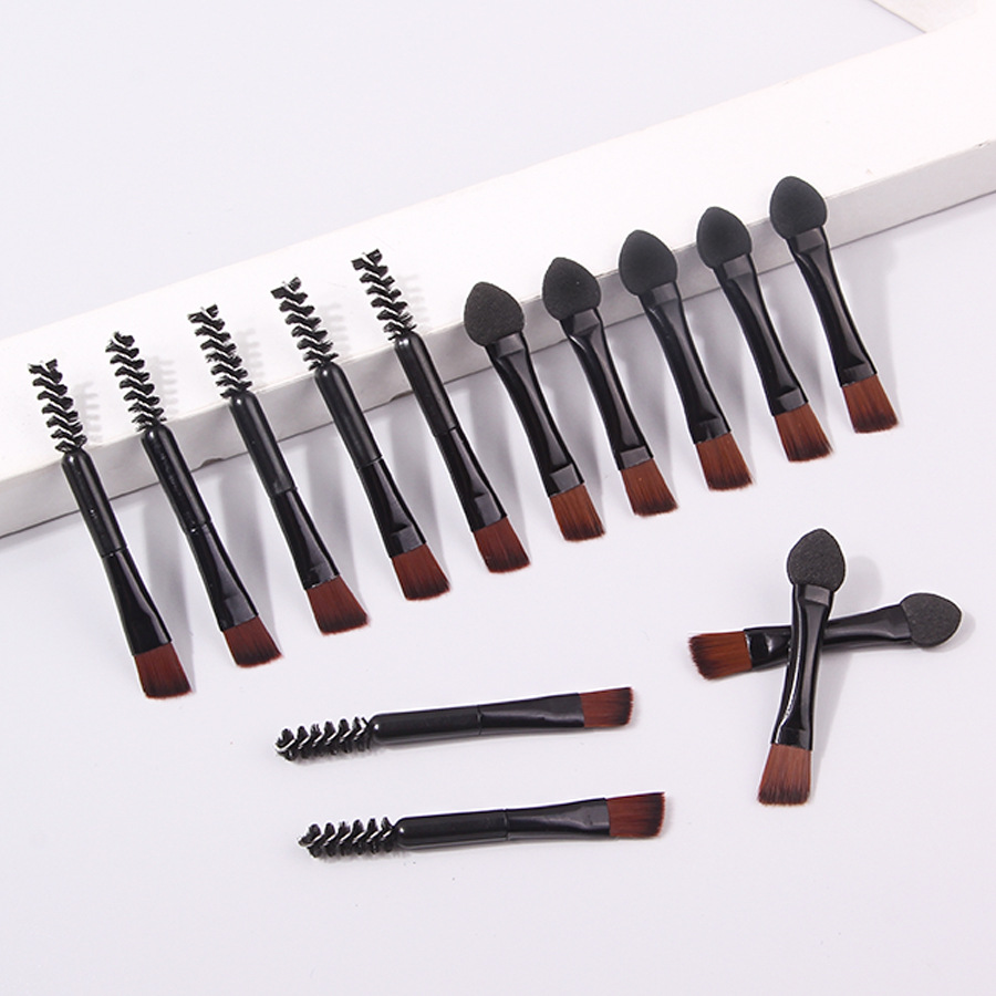 Mini eyeshadow palette, double-headed sponge eyeshadow brush, multi-functional nail brush, mascara brush, portable blending eyebrow brush, eyeliner brush details Picture