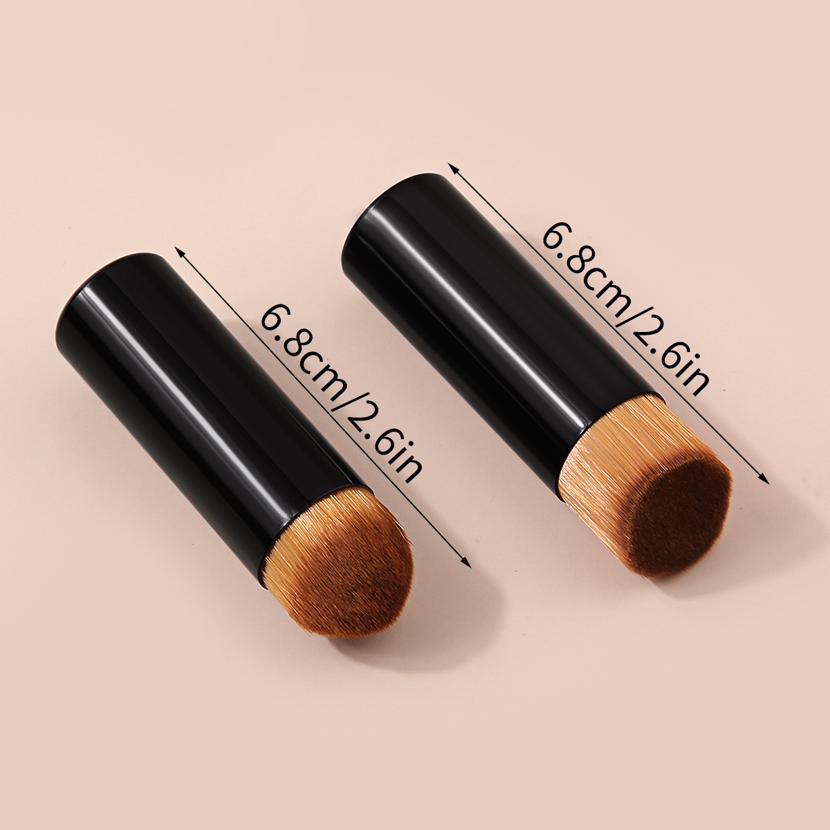Two short-handled round-headed concealer brushes with angled corners, no marks, no makeup, compact and portable professional makeup brushes, bestsellers Application Scenario