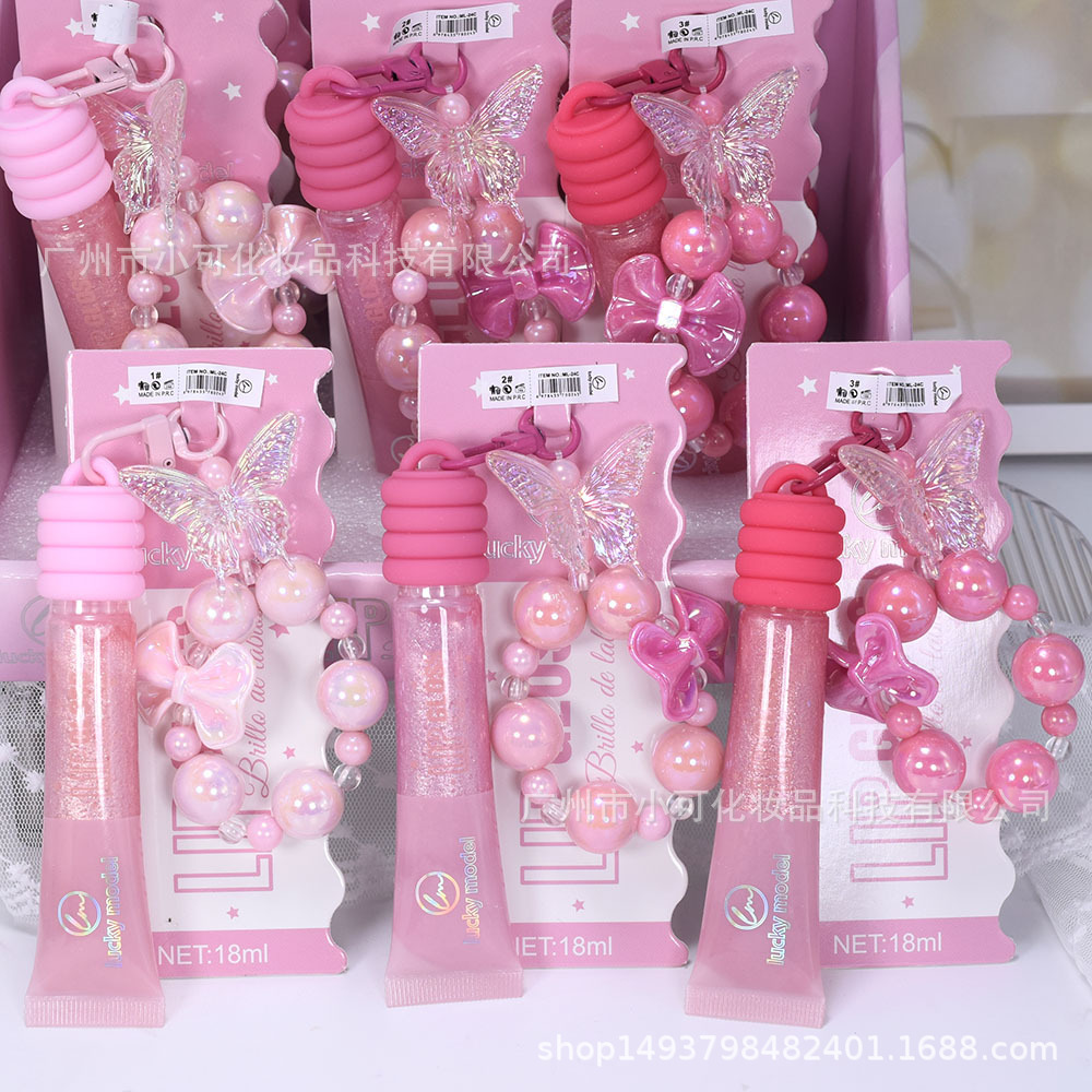 ML-24C Bow Pendant Pearlescent Moisturizing Lip Gloss LUCKY MODEL Tube New SHINY LIPGLOSS Application Scenario