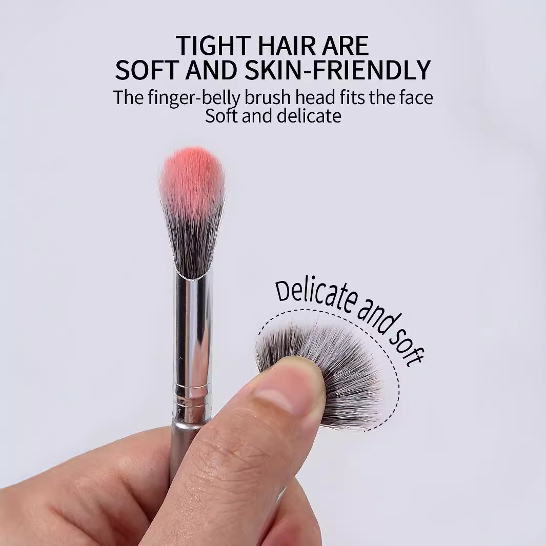 Silver flame Highlight brush, Nose side shadow brush, portable soft bristle eye makeup and blending brush for beginners, in stock makeup tools Specification drawing