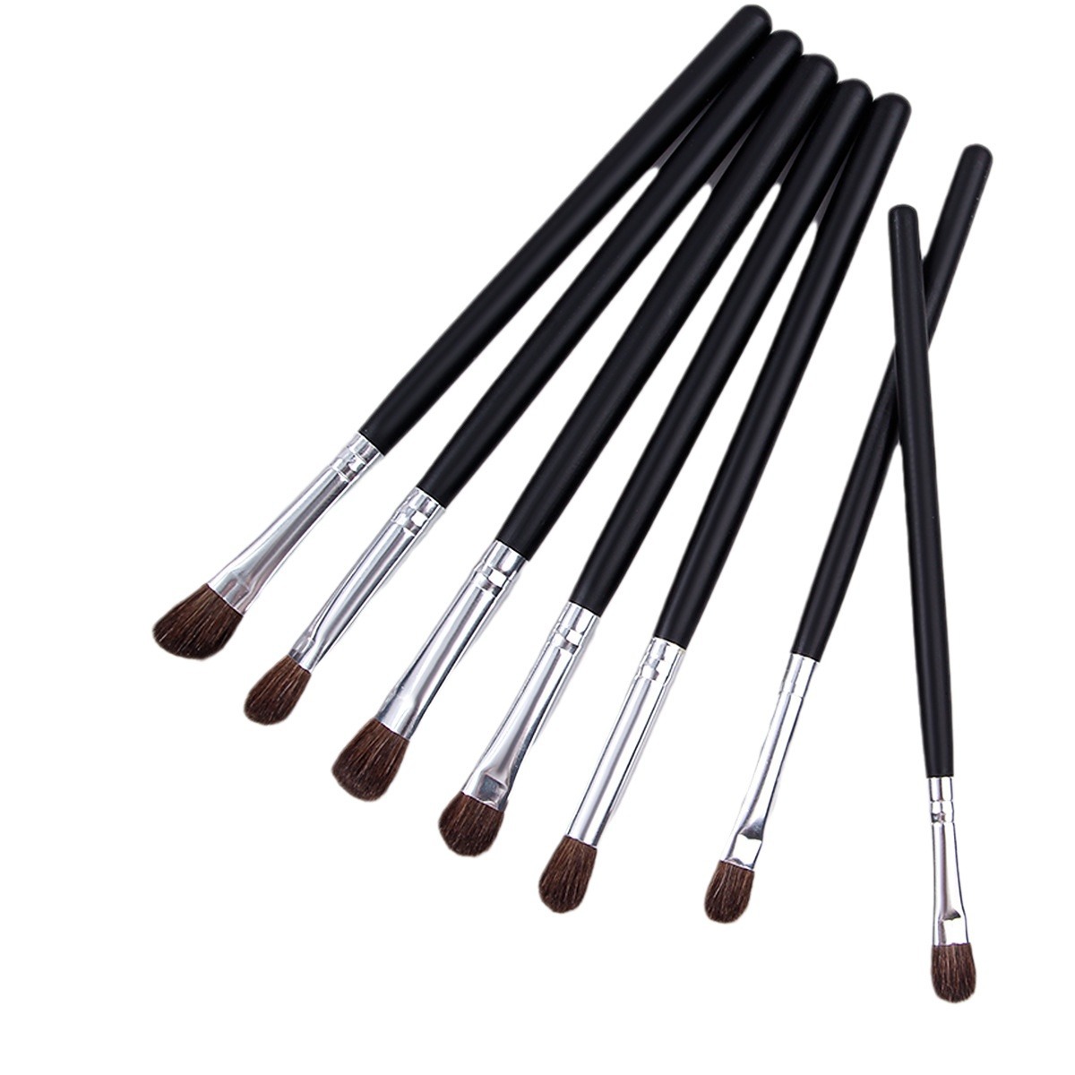 7 horsehair eyeshadow brushes, eye cover brushes, smudging brushes, eyeshadow eye cover-up makeup brushes, soft animal hair portable set brushes Item Picture