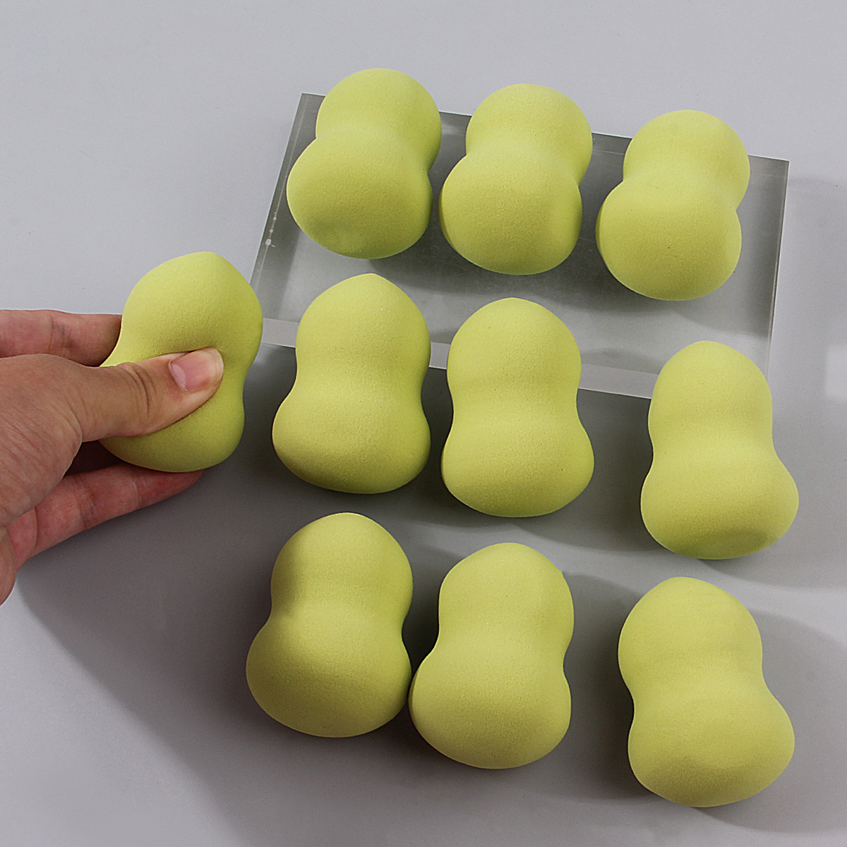 Green Gourd Powder Puff Beauty Egg Set, Super Soft, non-powder-eating, dry and wet dual-purpose makeup Powder puff Sponge egg wholesale Specification drawing