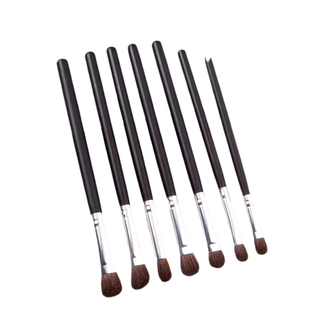 7-piece eye makeup brush, small horsehair brush, professional eyeshadow brush set, animal hair brush, portable rendering brush Item Picture