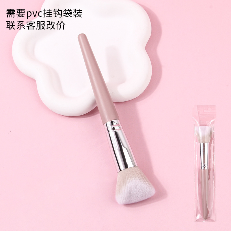 Single facial makeup and contouring brush, soft-bristled portable makeup brush, shadow brush, irregular-shaped brush, wholesale in stock full figure