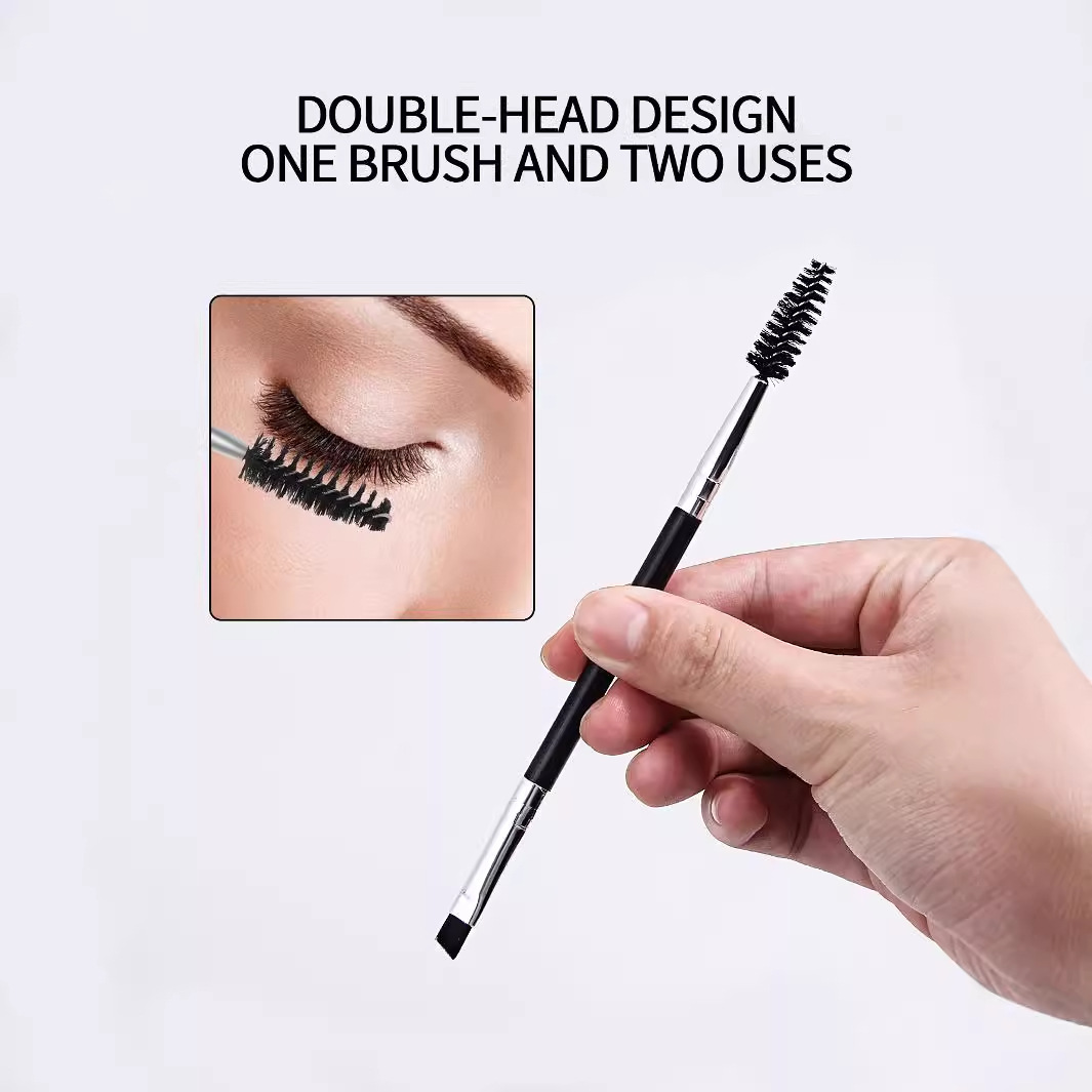 Factory wholesale double-headed eyebrow brushes, eyelash curlers, makeup brushes, eye makeup details, eyeliner brushes, beauty tools, and can print logos Specification drawing