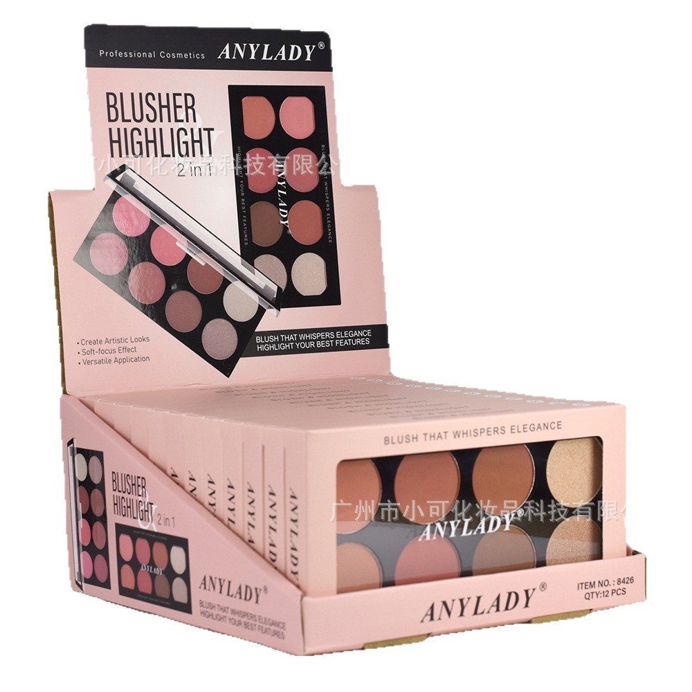 8426-01 New Eight-color Blush with highlight brightening [ANYLADY] Multi-color blusher palette Item Picture