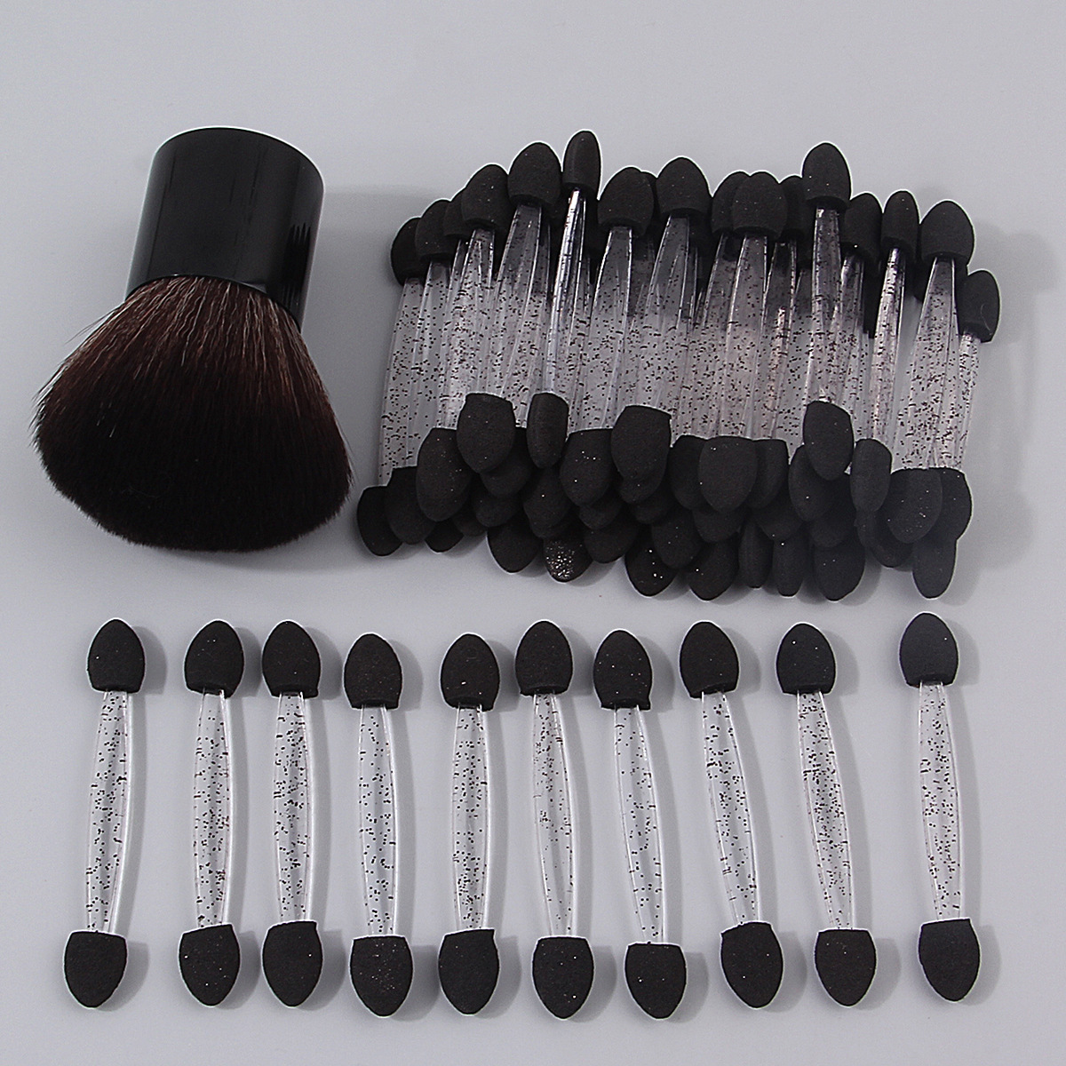 Mushroom head black base loose powder blush brush, portable double-head sponge eyeshadow stick, multi-functional eyeshadow brush in stock full figure