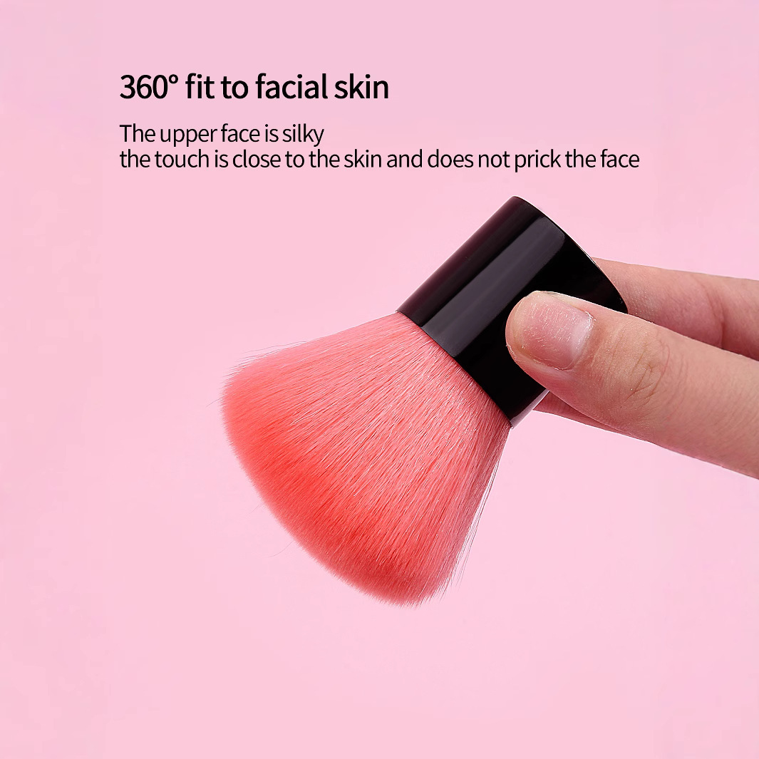 Short-handled honey brush, contaturing, powder mixing, blush brush, metal base cover, KABUKI mushroom brush, portable makeup brush Specification drawing