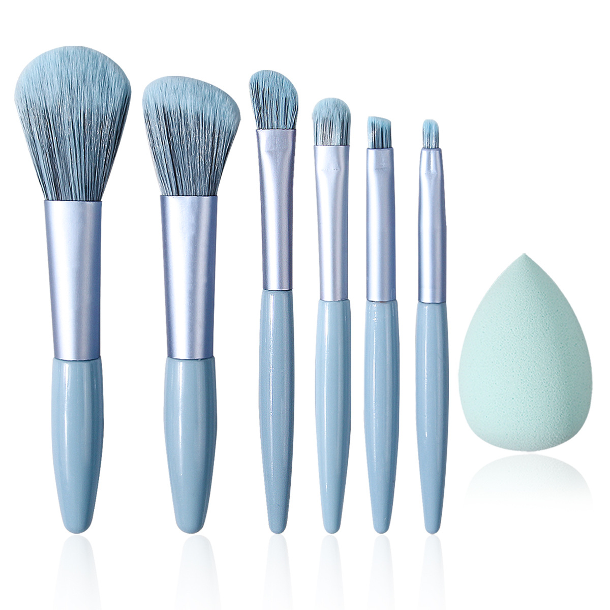New 6-piece soft-bristled makeup brush set, eyeshadow brush, blush brush, portable beauty tools, complete makeup brush set full figure