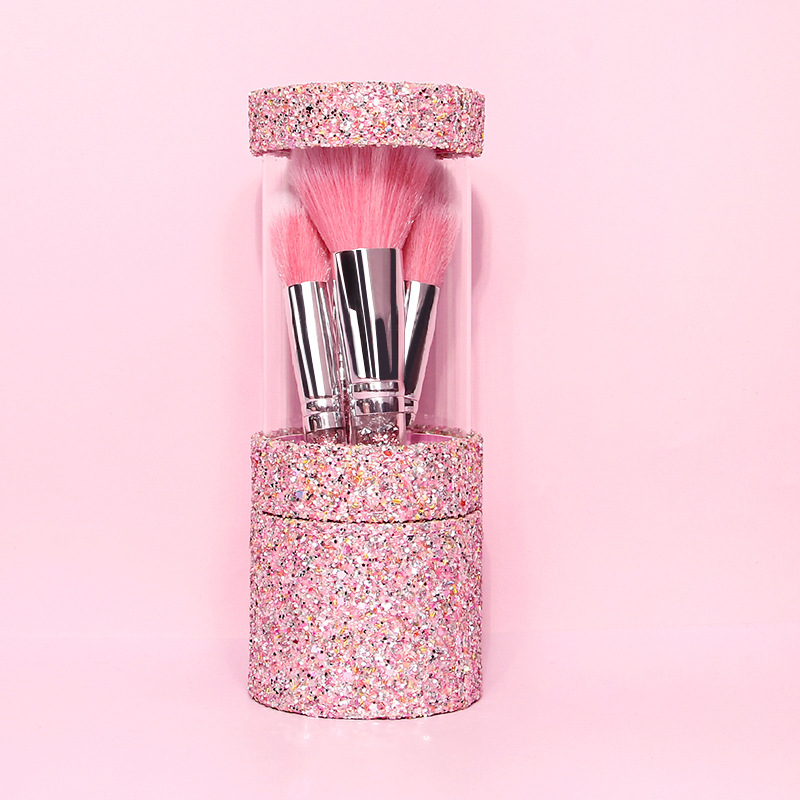 High appearance level, shiny and delicate, 5-piece makeup set brush, portable makeup brush in bucket, beginner's universal set brush Application Scenario