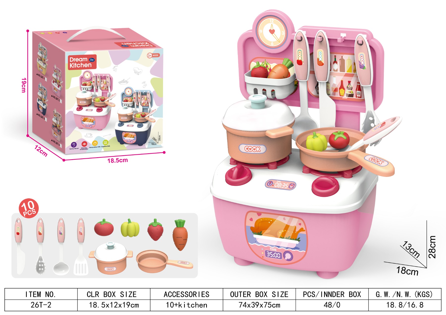 TK01986 Special Offer 28 Cm Kitchen (Pink)