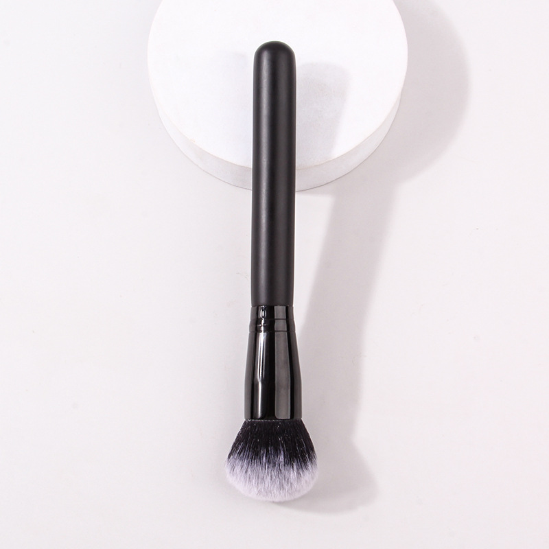 Single wooden handle blush brush, soft bristle setting powder brush, multi-functional facial makeup tool, makeup brush in stock Specification drawing