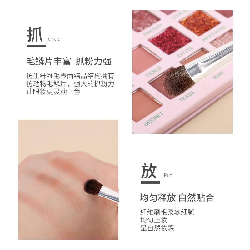 Wholesale of 3 small horsehair eyeshadow brushes, animal hair eye makeup brushes, detail blending brushes, contour brushes and beauty tools Specification drawing