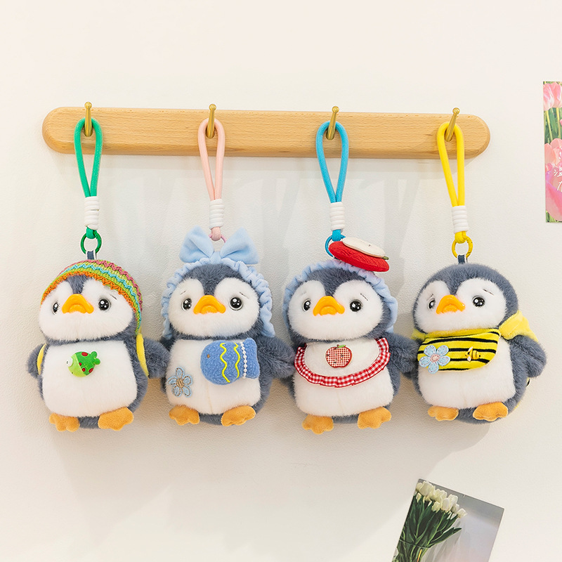 Authentic cute bee and penguin pendant dolls, plush toys, schoolbags, pendants, keychains, aquarium gifts Specification drawing