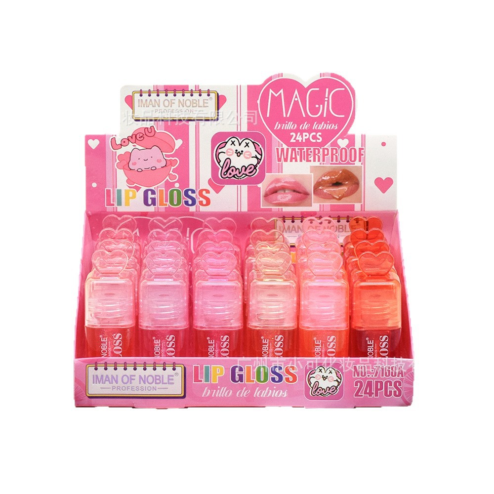 IMAN OF NOBLE SHINY LIPOIL Lip Gloss 7168A Lip Gloss Shiny Lipoil Heart Square Tube Item Picture