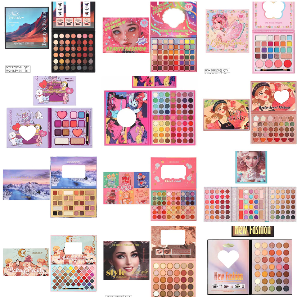 Only for export of the new IGOODCO matte pearlescent eyeshadow, blush, contouring and concealer makeup palette full figure