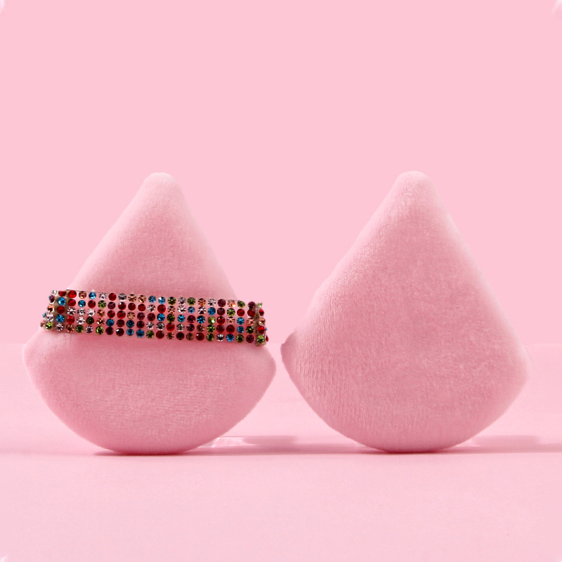 Soft triangular powder puff, makeup powder puff, ready-made, hand-hook powder puff, beginner's portable honey powder puff wholesale Specification drawing
