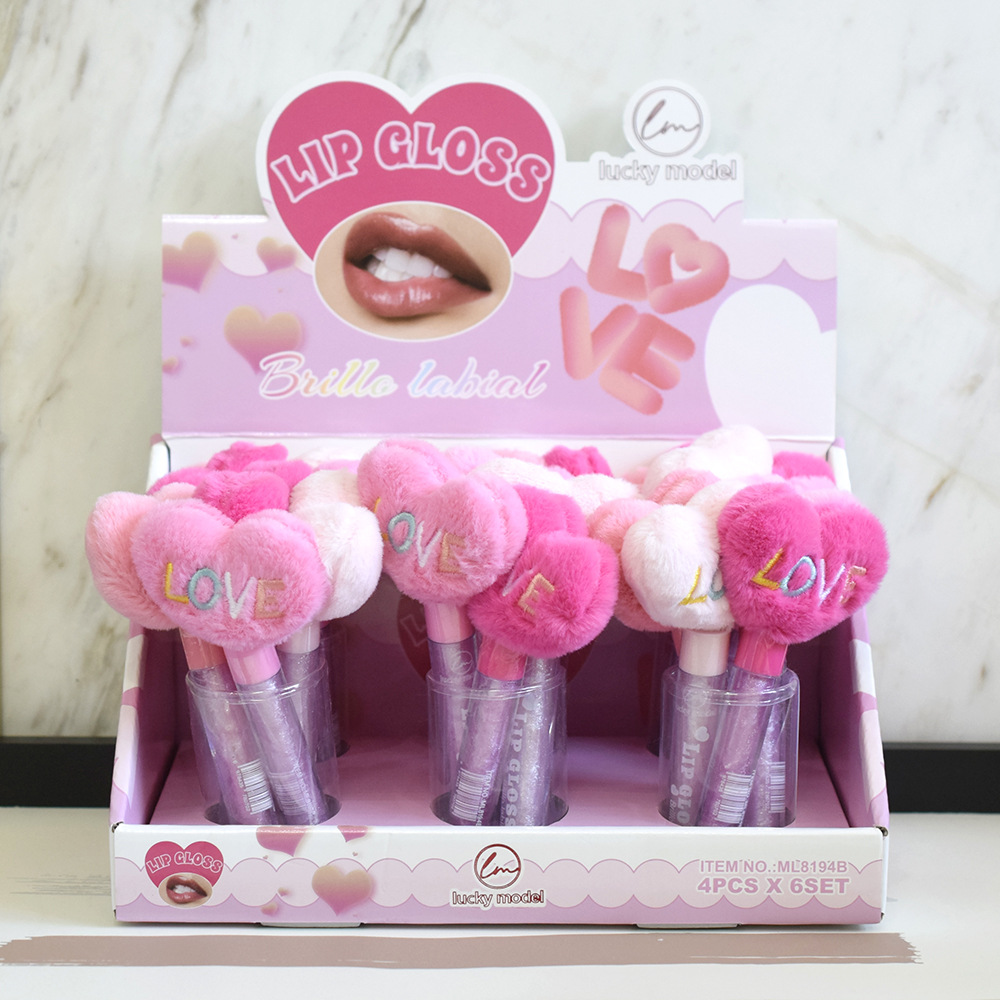 ML8194B Pearl Moisturizing Lip Gloss LUCKY MODEL Heart-shaped Bucket shiny LIPGLOSS Export details Picture