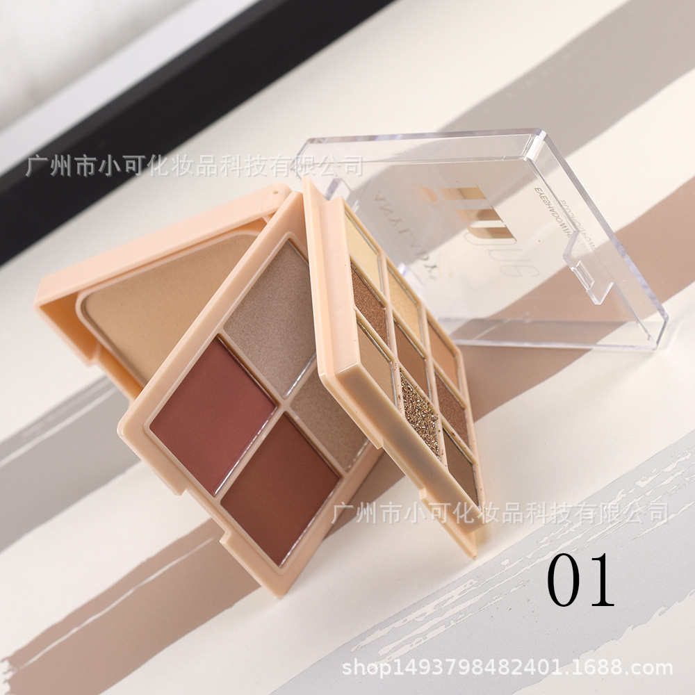 8338 Three-layer Makeup Palette with eyeshadow, blush, highlight and powder compacts for export and foreign trade [ANYLADY] New style details Picture
